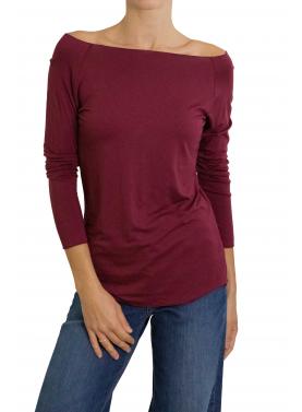 Maglia con scollo a scatoletta con manica lunga 